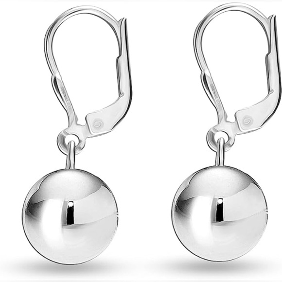 STERLING SILVER BALL EARRINGS - Picture 1 of 1